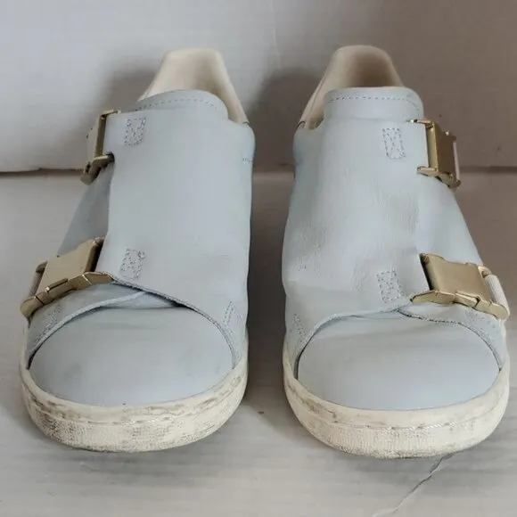 ADIDAS Originals Stan Smith Buckle Sneakers Blue Leather Shoes Women's WOMAN'S 6