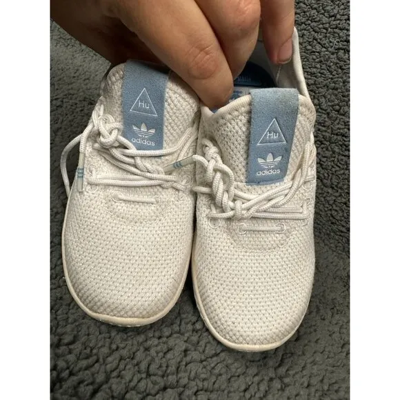 Adidas Pharrell Williams Hu Sneaker Tennis Shoes White Toddler 9.5 9 1/2 BB6830