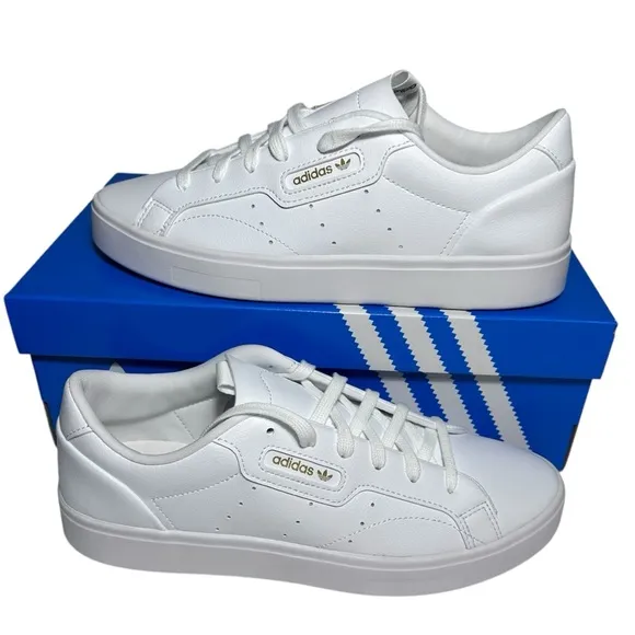 Adidas Sleek white leather shoes women’s size 9.5 NWT