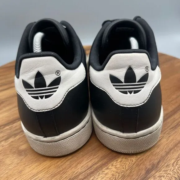 Adidas Stan Smith 2 Shoes Mens Size 11.5 Black White Leather Tennis Sneakers