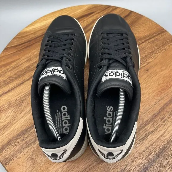 Adidas Stan Smith 2 Shoes Mens Size 11.5 Black White Leather Tennis Sneakers