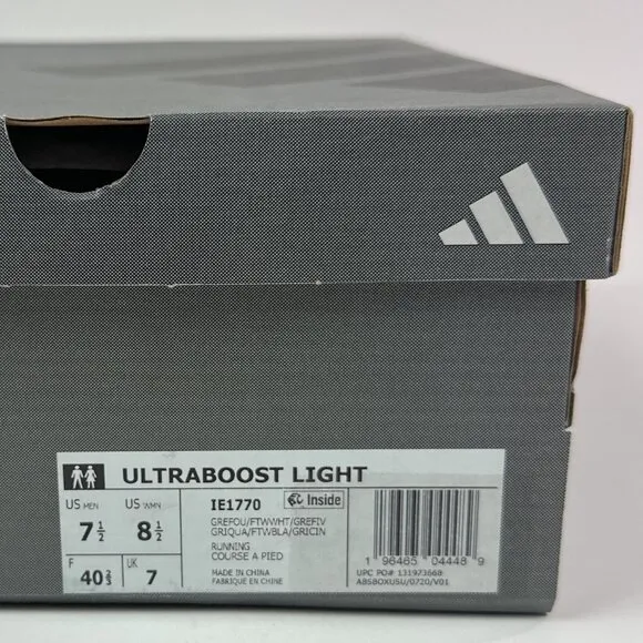 Adidas UltraBoost Light Gray Low Top Running Shoes IE1770