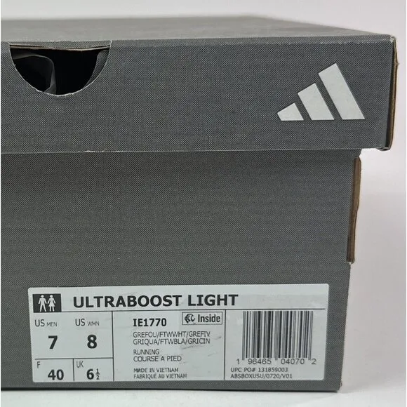 Adidas UltraBoost Light Gray Low Top Running Shoes IE1770
