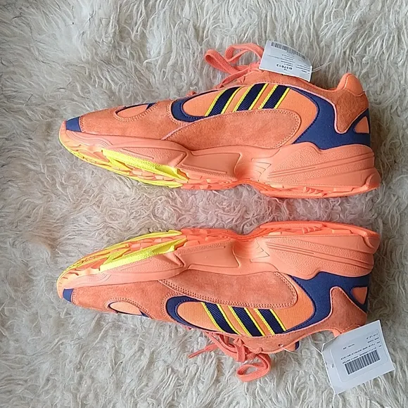 Adidas Yung 1 Hi-Res Bright Orange Tennis Shoes Goku DBZ New SAMPLES Men's 12.5