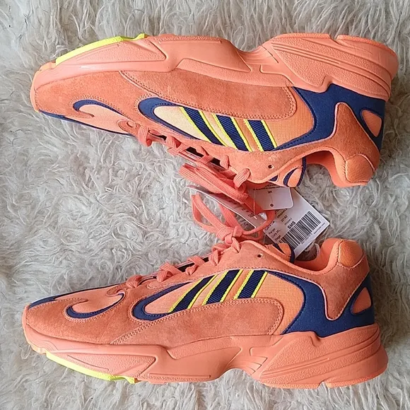 Adidas Yung 1 Hi-Res Bright Orange Tennis Shoes Goku DBZ New SAMPLES Men's 12.5