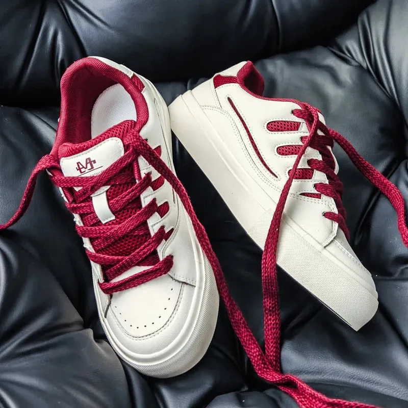 ADVBRIDGE  -  Chunky Sneakers  Autumn Fashion Low Top Lace Up Running Shoes Comfortable Flat Casual Walking Shoes Tenis Masculino