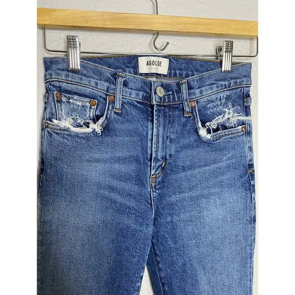 AGOLDE Toni Mid Rise Ankle Straight Jeans in Stratosphere 25