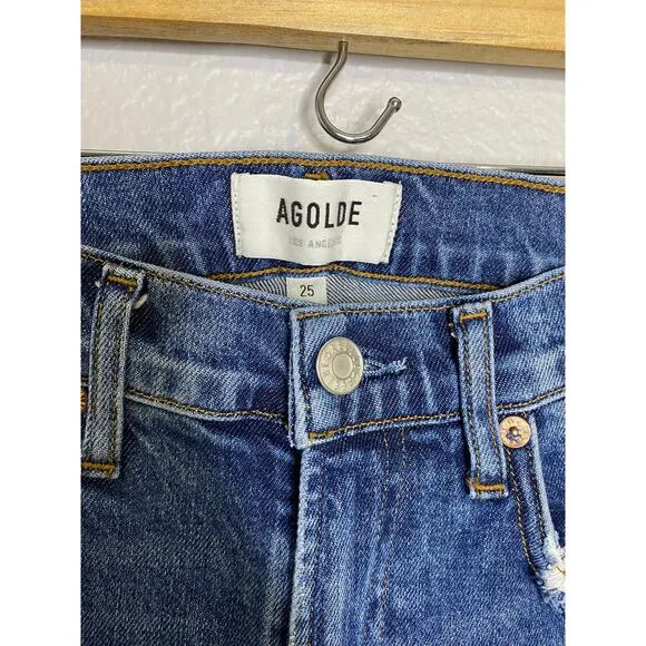 AGOLDE Toni Mid Rise Ankle Straight Jeans in Stratosphere 25
