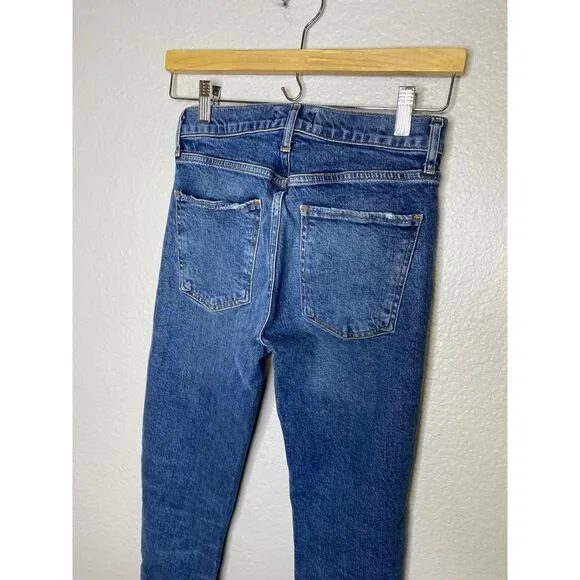 AGOLDE Toni Mid Rise Ankle Straight Jeans in Stratosphere 25