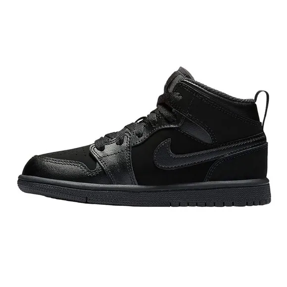 AIR JORDAN 1 MID PS 'BLACK DARK GREY'- preschool sneakers- size 12.5