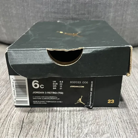 Air Jordan 3 Retro TD Chlorophyll Toddler Shoes 6C 832033-006
