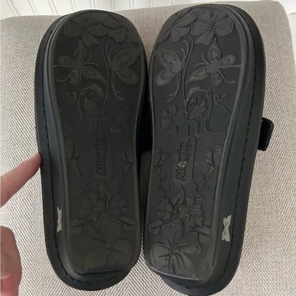 Alegria Feliz Black Leather Mary Janes Size EU 37, US 7/7.5