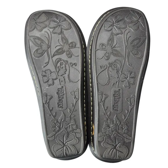 ALEGRIA PISA Sandals Leather Wedge Shoes Size 39 US 8.5 / 9 Yellow Beaded Thongs