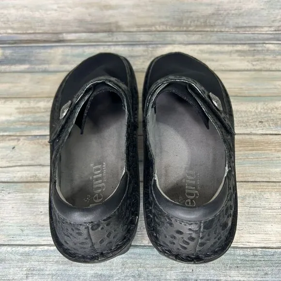 Alegria Womens Size‎ 37 Dream Fit Black Leather Neoprene Dena DEN-435 Shoes