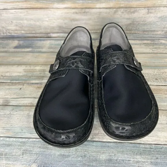 Alegria Womens Size‎ 37 Dream Fit Black Leather Neoprene Dena DEN-435 Shoes