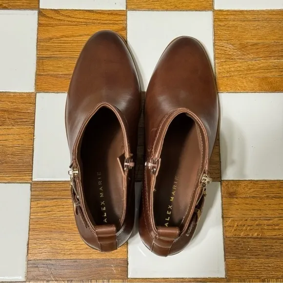 Alex Marie Medelinda Leather Harvest Brown Booties Size 8 Women