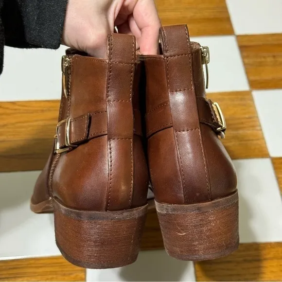 Alex Marie Medelinda Leather Harvest Brown Booties Size 8 Women