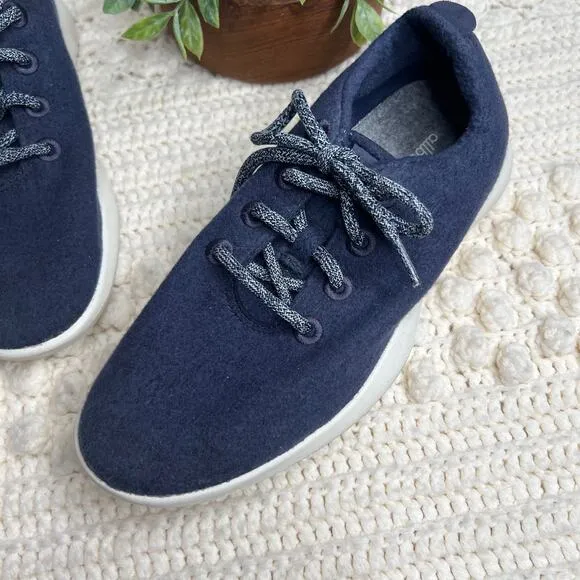 ALLBIRDS Women's Size 9 Superfine Merino Wool Runners Sneaker Running Shoes Navy