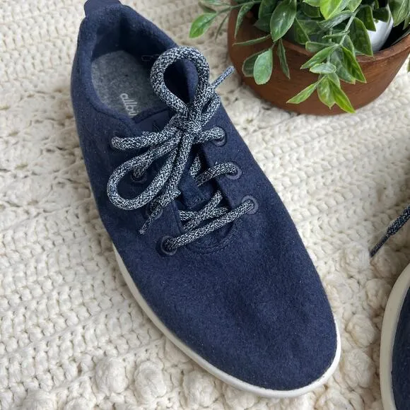 ALLBIRDS Women's Size 9 Superfine Merino Wool Runners Sneaker Running Shoes Navy