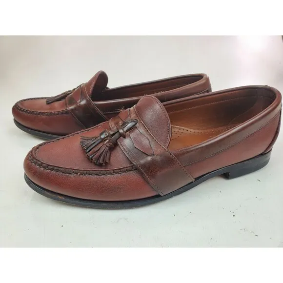 Allen Edmonds &quot;Ashford&quot; Mens Size 11 D Brown Tassell Leather Loafer Shoes