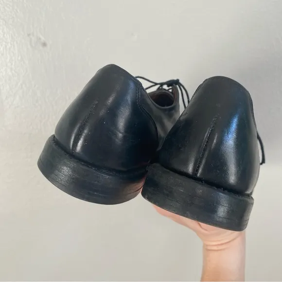 Allen Edmonds Black Leather Woven Lauderdale Cap Toe Dress Oxfords Size 10.5 A
