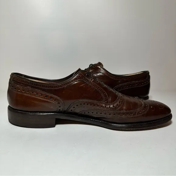 ALLEN EDMONDS McAllister Wingtip Oxford Burgundy Leather Men's Shoes 11.5 AAA