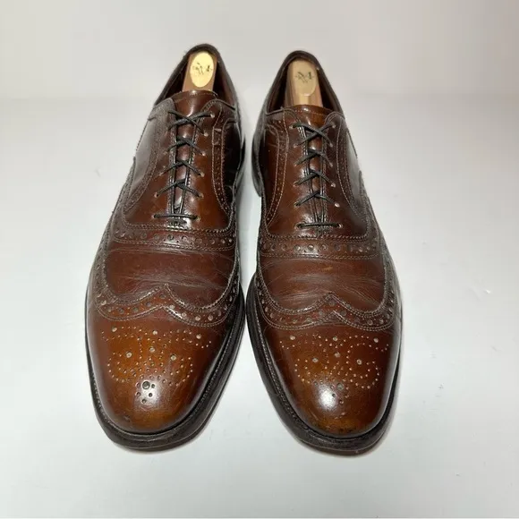 ALLEN EDMONDS McAllister Wingtip Oxford Burgundy Leather Men's Shoes 11.5 AAA