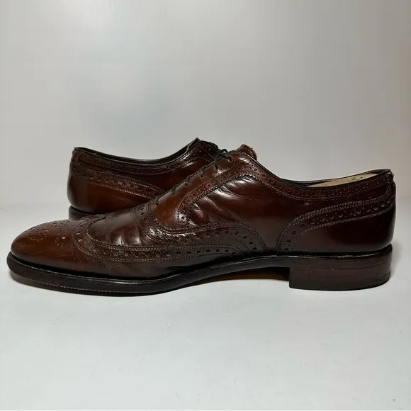 ALLEN EDMONDS McAllister Wingtip Oxford Burgundy Leather Men's Shoes 11.5 AAA