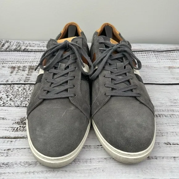 Allen Edmonds Mens 14 D Courtside Derby Sneakers Shoes Gray Suede Casual Comfort