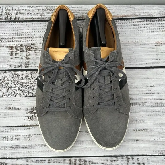 Allen Edmonds Mens 14 D Courtside Derby Sneakers Shoes Gray Suede Casual Comfort