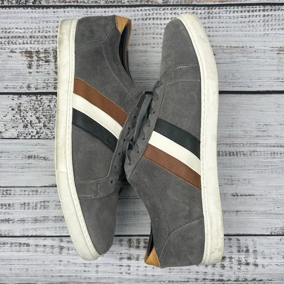 Allen Edmonds Mens 14 D Courtside Derby Sneakers Shoes Gray Suede Casual Comfort