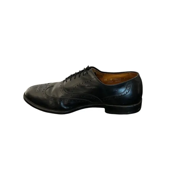 Allen Edmonds Mens Chester Black Full Brogue Wingtip Oxford Dress Shoes Size 11