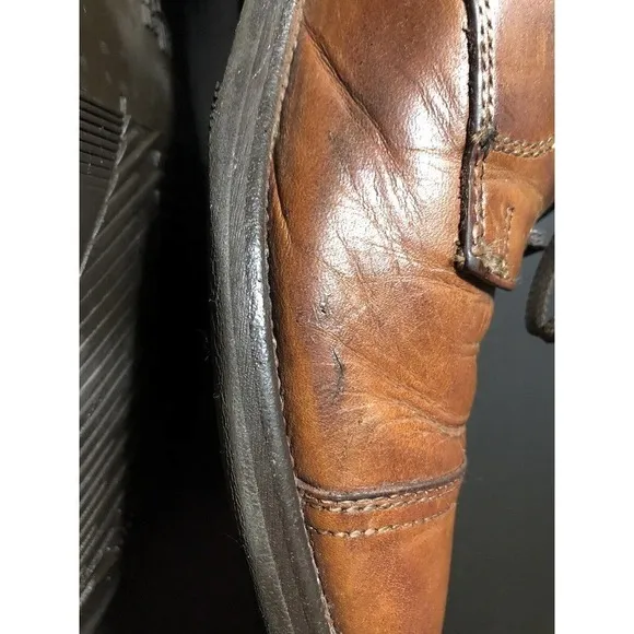 ALLEN Edmonds Mens Shoes Oxford Cap Toe Rubber Sole Brown Leather Uppers 9.5 A