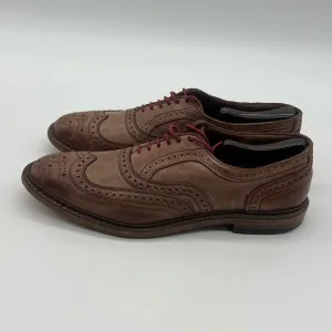 Allen Edmonds Neumok Men’s 10.5D Tan Brown Leather Wingtip Brogue Oxfords Shoes