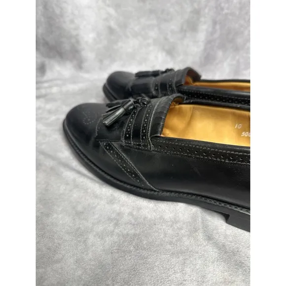 Allen Edmonds Shoes Mens 10 B  Bridgeton Black Leather Kiltie Tassel Loafer