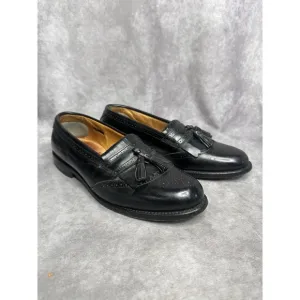 Allen Edmonds Shoes Mens 10 B  Bridgeton Black Leather Kiltie Tassel Loafer