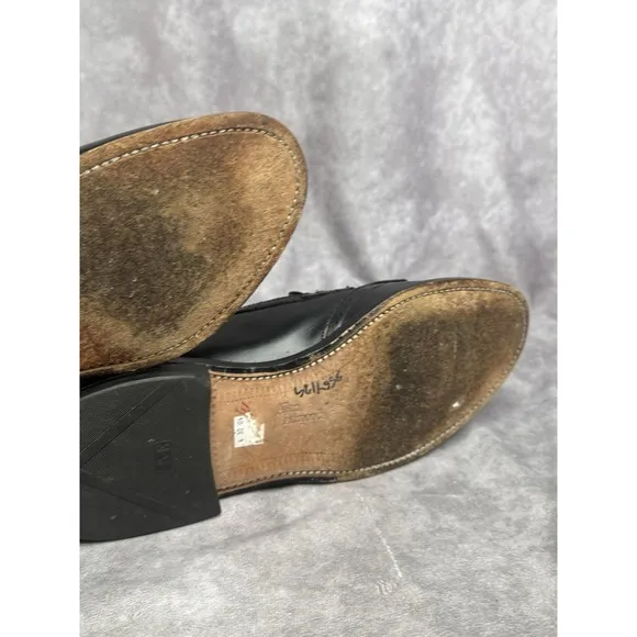 Allen Edmonds Shoes Mens 10 B  Bridgeton Black Leather Kiltie Tassel Loafer