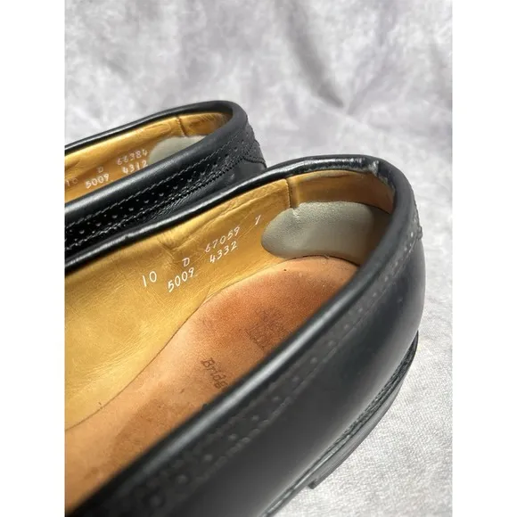 Allen Edmonds Shoes Mens 10 B  Bridgeton Black Leather Kiltie Tassel Loafer