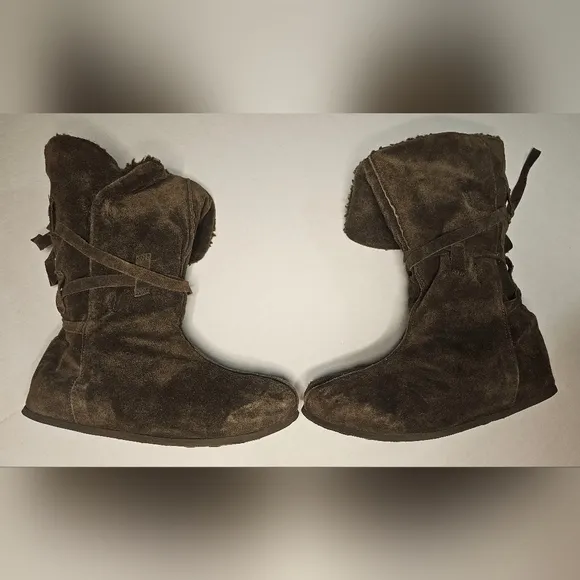 [American Eagle Outfitters] Brown Leather Calf High Boots ☆ Warm interio…