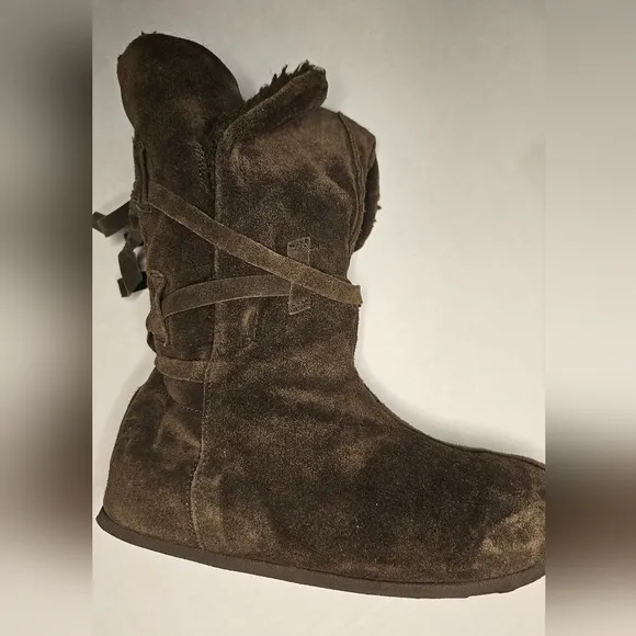 [American Eagle Outfitters] Brown Leather Calf High Boots ☆ Warm interio…