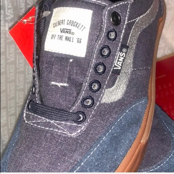 &gt;Ⓜ️GILBERT CROCKETT (RAWHIDE) NAVY SUEDE / DENIM CANVAS BRAND NEW VANS UNISEX