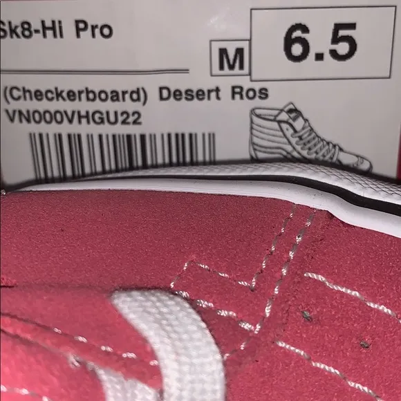 &gt;Ⓜ️SH8-Hi PRO CHECKERBOARD DESERT ROSE WHITE ULTRA CUSH UNISEX BRAND NEW VANS😍