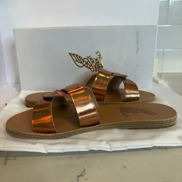 Ancient Greek Sandals Desmos Iridescent Slide Sandals Womens EU 37 / US 7