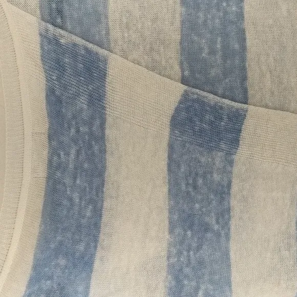 ANTHROPOLOGIE Linen Splendid Southampton Stripe V-Neck  Sweater