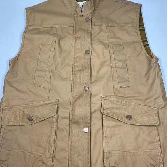 Anthropologie Pilcro Women's Waxed Bard Utility Vest Honey Tan Size S - NWT