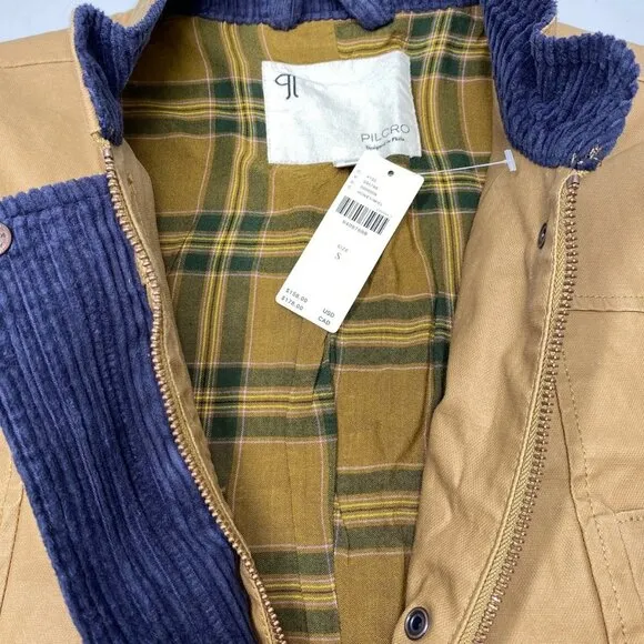Anthropologie Pilcro Women's Waxed Bard Utility Vest Honey Tan Size S - NWT