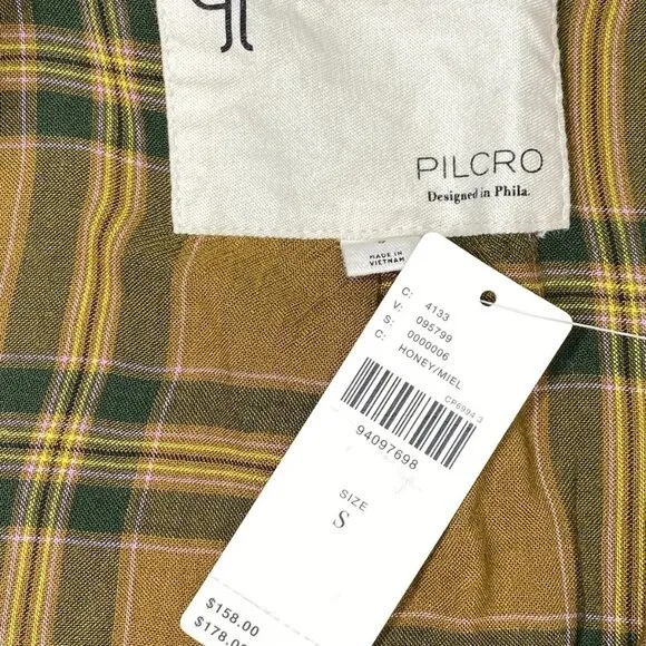 Anthropologie Pilcro Women's Waxed Bard Utility Vest Honey Tan Size S - NWT