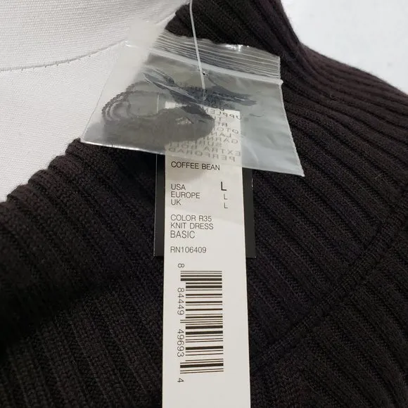 ANTONIO MELANI Brown L Soft Wool Knit Dress