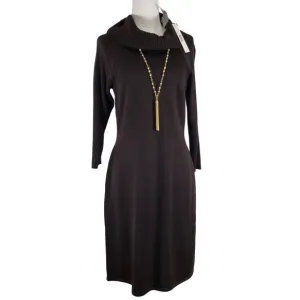ANTONIO MELANI Brown L Soft Wool Knit Dress