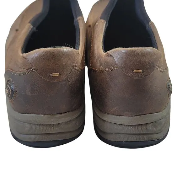 Ariat Brown Leather ATS  Slip Ons Men's Work Shoes SZ 7.5